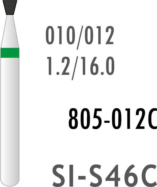 Plus Elmas Pedodonti  Frezi Siyah Yeşil Ters Konik 10 Adet